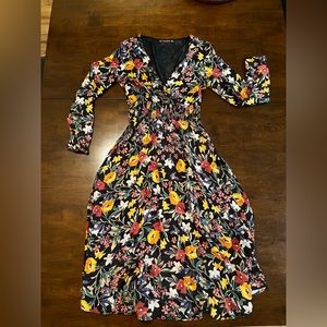 Zara floral bohemian midi dress size S